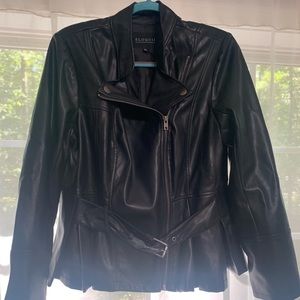 Eloquii size 18p Black Peplum Leather Jacket